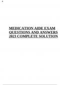 Medication Aide State Test Questions and Answers (2023/2024)(Verified Answers)