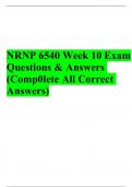 NRNP 6540 Week 10 Knowledge Check cc verified questions and answers 