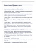 Branches of Government Questions and Answers 100&percnt; correct