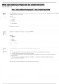 PHY 250 General Physics I All Exam Questions And Answers Graded A&plus;