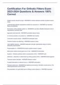 Certification For Orthotic Fitters Exam 2023-2024 Questions & Answers 100&percnt; Correct  