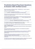 Prosthetics Board Prep Exam Questions & Answers 100&percnt; Verified Correct  