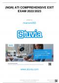 (NGN) ATI COMPREHENSIVE EXIT EXAM 2022/2023     www.stuvia.com Stuvia.com - The Marketplace to Buy and Sell your Study Material COMPREHENSIVE PREDICTOR REAL  EXAM  	 180 Questions and Answers             Stuvia.com - The Marketplace to Buy and Sell your S