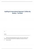 Auditing An International Approach 7 Edition By Bewley Test Bank