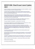 HIMT1200- Final Exam Latest Update 2023