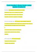 Food Handler's Study Guide Latest  Update Graded A&plus;