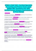 HFMA's CSAF 2021, Certified Specialist Accounting and Finance Exam Latest Update 360+ Questions and 100% Verified Correct Answers Guaranteed A+ At First Attempt