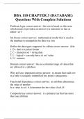 DBA 110 CHAPTER 3 (DATABASE) Questions With Complete Solutions