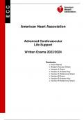 ACLS Post Actual Exam With Answer Key 2023/2024 American Heart Association Advanced Cardiovascular Life Support