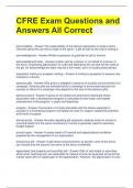 CFRE Exam Questions and Answers All Correct 