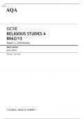 AQA GCSE RELIGIOUS STUDIES A 8062/13 Paper 1 JUNE 2023 MARK SCHEME: Christianity