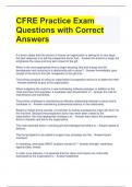CFRE Practice Exam Questions with Correct Answers 