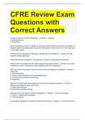 CFRE Review Exam Questions with Correct Answers 