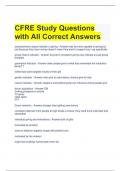 CFRE Study Questions with All Correct Answers 