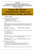 PNR 140 Chapter 08: Effective Communication: Health Care Team, Patients, Faculty, and Peers  TEST BANK FOR SUCCESS IN PRACTICAL VOCATIONAL NURSING 9TH EDITION BY KNECHT LATEST UPDATE