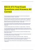 EECS 473 Final Exam Questions and Answers All Correct 