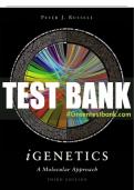 Test Bank For iGenetics: A Molecular Approach 3rd Edition All Chapters - 9780134287188