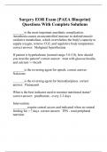 Surgery EOR Exam [PAEA Blueprint] Questions With Complete Solutions