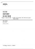 AQA GCSE HISTORY Paper 1 Section B/B JUNE 2023 MARK SCHEME: Conflict and tension, the inter-war years 1918–1939