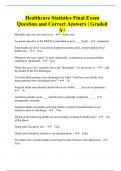 Healthcare Statistics Final Exam Question and Correct Answers &vert; Graded A&plus;