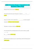 ARRT Practice Exam 1 Questions and Answers 100&percnt; Pass