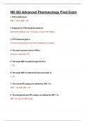 NR 565 / NR565 ADVANCED PHARMACOLOGY FINAL EXAM REVIEW. QUESTIONS AND ANSWERS