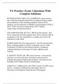 PA Practice: Exam 1 Questions With Complete Solutions