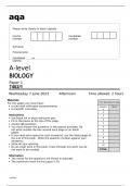 Aqa A-level Biology 7402-1  Question Paper June2023&period;