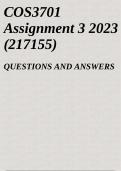 COS3701 Assignment 3 2023