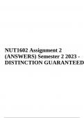 NUT1602 Assignment 2 (ANSWERS) Semester 2 2023 - DISTINCTION GUARANTEED