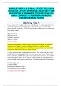 BARKLEY REV 1 & 2 REAL LATEST 2023-2024  EXAMS (2 LATEST VERSIONS) EACH WITH 100  QUESTIONS & ANSWERS WITH RATIONALES  (100% CORRECT & VERIFIED ANSWERS)  AGRADE (BRAND NEW!!)