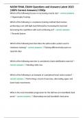 NASM FINAL EXAM Questions and Answers Latest 2023 &lpar;100&percnt; Correct Answers&rpar; 150Qs 