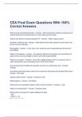 CEA Final Exam Questions With 100% Correct Answers 