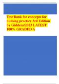 Test Bank for concepts for nursing practice 3rd Edition by Giddens.