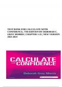 TEST BANK FOR CALCULATE WITH CONFIDENCE 7TH EDITION BY DEBORAH C. GRAY MORRIS COMPLETE CHAPTER 1-25 | LATEST VERSION 2023/2024 (VERIFIED ANSWERS)