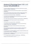 Anatomy & Physiology Exam 1 Ch 1&comma; 4&comma; 5 Correct 100&percnt;&lpar;GRADED A&rpar;