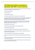 Maternal Newborn ATI Practice Questions with 100&percnt; Correct Answers &lpar;Tested and Verified&rpar;