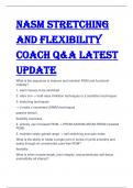 Nasm Stretching And  Flexibility Coach Exam  Q&A LATEST UPDATE
