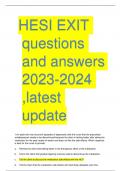HESI EXIT questions and answers 2023-2024 ,latest 