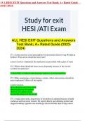 ALL HESI EXIT Questions and Answers Test Bank; A+ Rated Guide (2023-2024