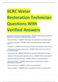 IICRC Water  Restoration Technician Questions With  Verified Answers