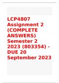 LCP4807 Assignment 2 (COMPLETE ANSWERS) Semester 2 2023 (803354) - DUE 20 September 2023