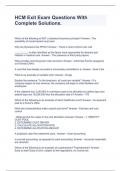 HCM Exit Exam Questions With Complete Solutions&period;