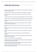 HCM &lpar;481&rpar; Exit Exam