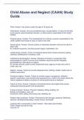 Child Abuse and Neglect &lpar;CAAN&rpar; Study Guide