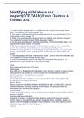 Identifying child abuse and neglect&lpar;DCF&comma;CAAN&rpar; Exam Quizzes & Correct Ans&period;&period;