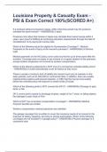 Louisiana Property & Casualty Exam - PSI & Exam Correct 100&percnt;&lpar;SCORED A&plus;&rpar;Louisiana Property & Casualty Exam - PSI & Exam Correct 100&percnt;&lpar;SCORED A&plus;&rpar;