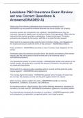 Louisiana P&C Insurance Exam Review set one Correct Questions & Answers&lpar;GRADED A&rpar;