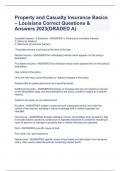 Property and Casualty Insurance Basics &ndash; Louisiana Correct Questions & Answers 2023&lpar;GRADED A&rpar;