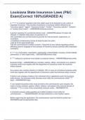 Louisiana State Insurance Laws &lpar;P&C Exam&rpar;Correct 100&percnt;&lpar;GRADED A&rpar;